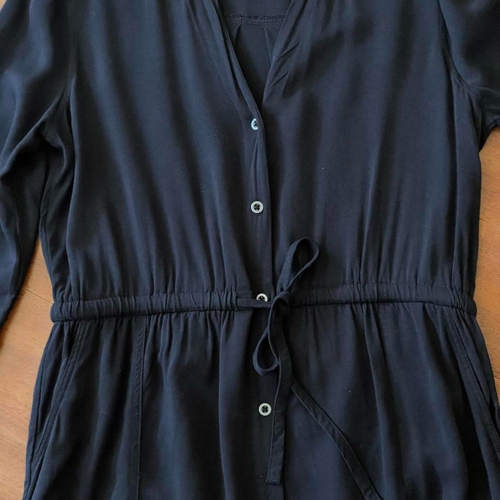 Old Navy Black Button-Front Midi Shirt Dress - Picture 5 of 8